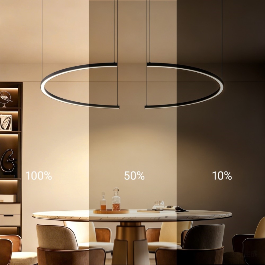 Immax NEO 07329L - zatemljiv LED lestenec na sajli FINO LED/72W/230V 120 cm Tuya črna + daljinski upravljalnik