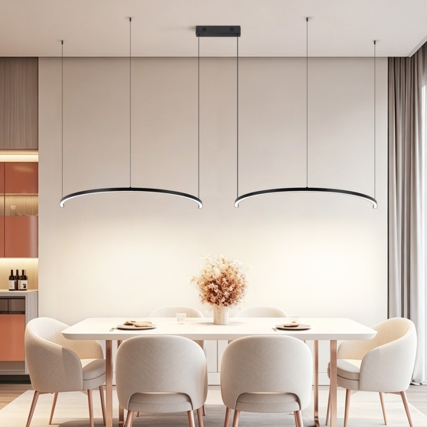 Immax NEO 07329L - zatemljiv LED lestenec na sajli FINO LED/72W/230V 120 cm Tuya črna + daljinski upravljalnik