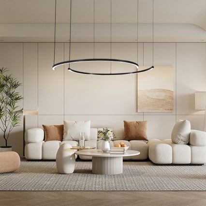 Immax NEO 07329L - zatemljiv LED lestenec na sajli FINO LED/72W/230V 120 cm Tuya črna + daljinski upravljalnik