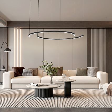Immax NEO 07329L - zatemljiv LED lestenec na sajli FINO LED/72W/230V 120 cm Tuya črna + daljinski upravljalnik