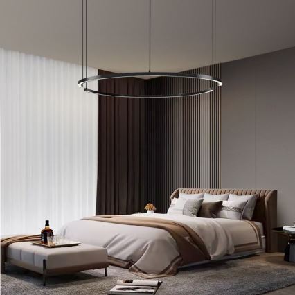 Immax NEO 07329L - zatemljiv LED lestenec na sajli FINO LED/72W/230V 120 cm Tuya črna + daljinski upravljalnik