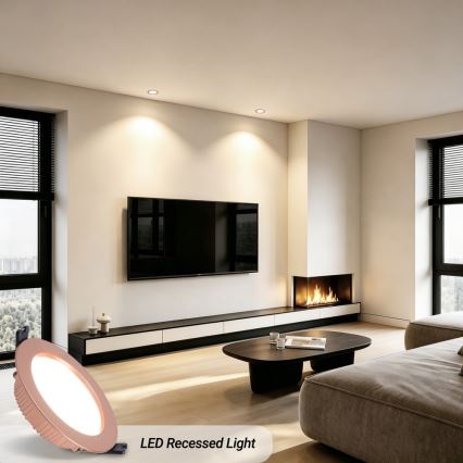 Immax NEO 07330L - LED zatemnljivo vgradno stropno svetilo DOWN LED/12W/230V Wi-Fi Tuya, premer 12 cm, rožnato zlato