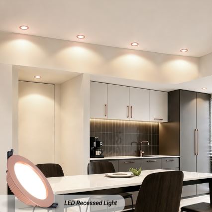 Immax NEO 07330L - LED zatemnljivo vgradno stropno svetilo DOWN LED/12W/230V Wi-Fi Tuya, premer 12 cm, rožnato zlato