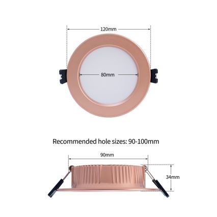 Immax NEO 07330L - LED zatemnljivo vgradno stropno svetilo DOWN LED/12W/230V Wi-Fi Tuya, premer 12 cm, rožnato zlato