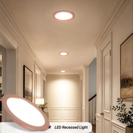 Immax NEO 07331L - LED vgradna stropna svetilka DOWN z možnostjo zatemnitve, LED/36W/230V, Wi-Fi Tuya, premer 23 cm, rožnato zlata
