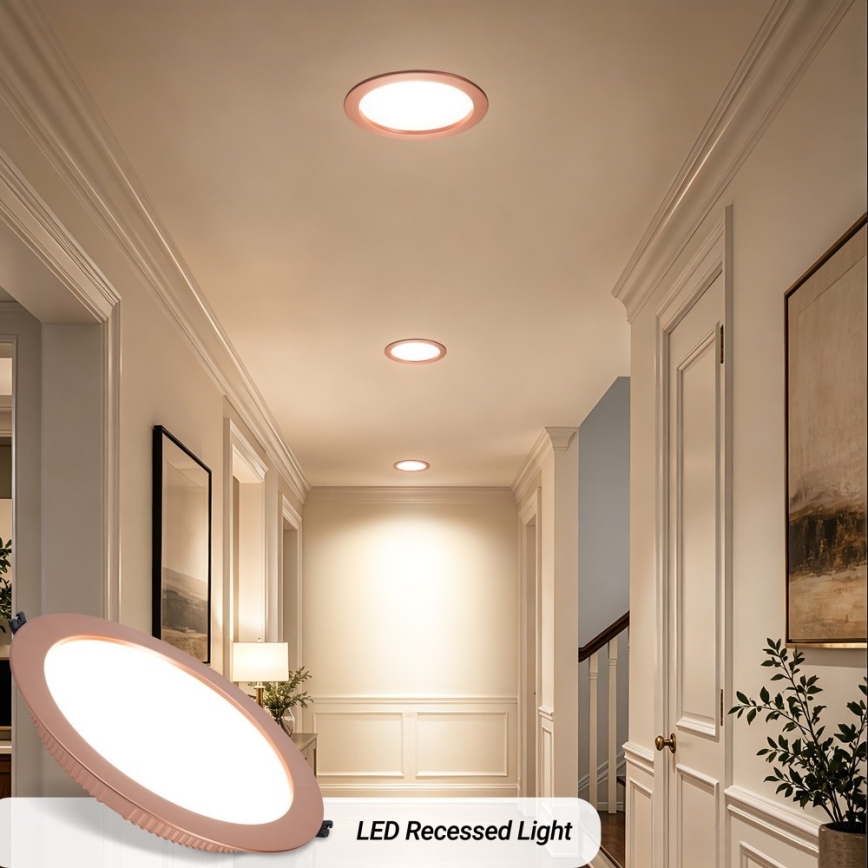 Immax NEO 07331L - LED vgradna stropna svetilka DOWN z možnostjo zatemnitve, LED/36W/230V, Wi-Fi Tuya, premer 23 cm, rožnato zlata