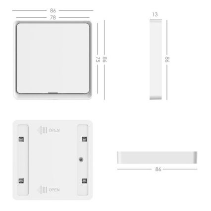 Immax NEO 07506L - Stikalo 1 gumb SMART 1xCR2430 Zigbee 3.0 Tuya