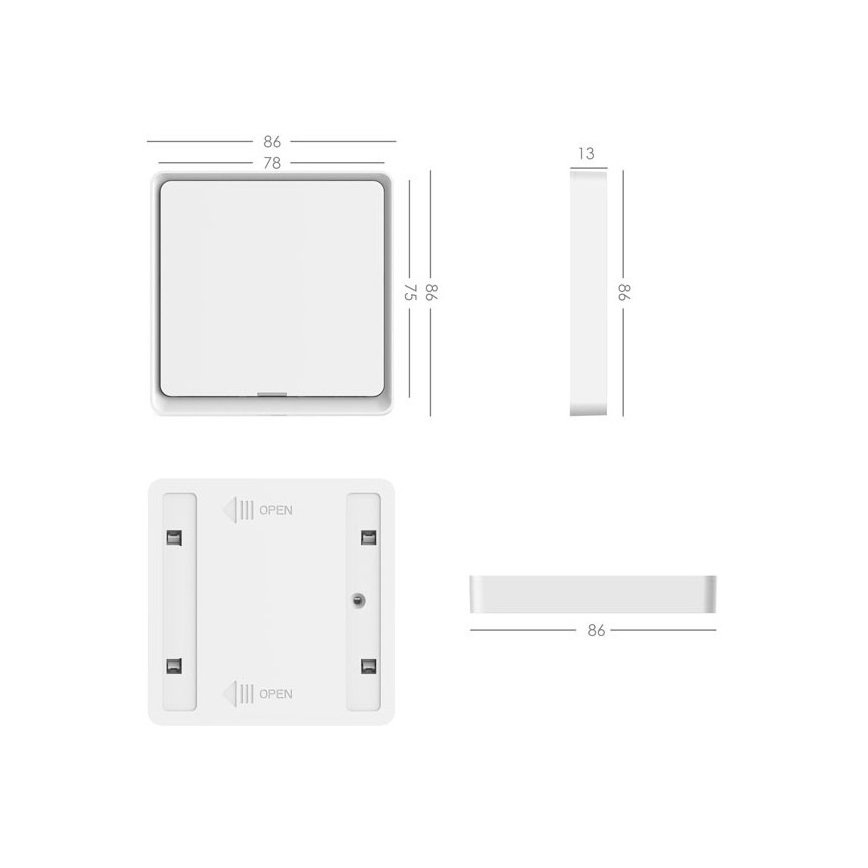 Immax NEO 07506L - Stikalo 1 gumb SMART 1xCR2430 Zigbee 3.0 Tuya