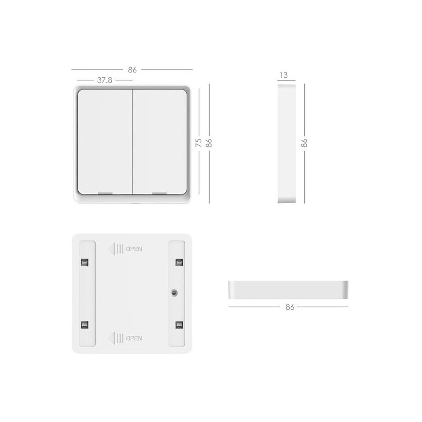 Immax NEO 07507L - Stikalo 2 gumba SMART 1xCR2430 Zigbee 3.0 Tuya