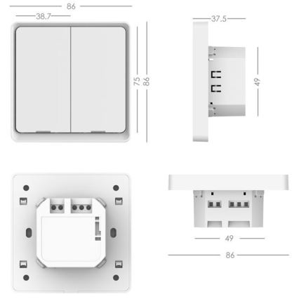 Immax NEO 07513L - Stikalo 2 gumba SMART 230V Wi-Fi Tuya