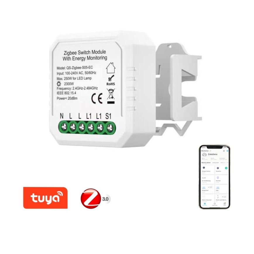 Immax NEO 07521L - Pametni upravljanik z merjenjem porabe V6 1-gumb Tuya