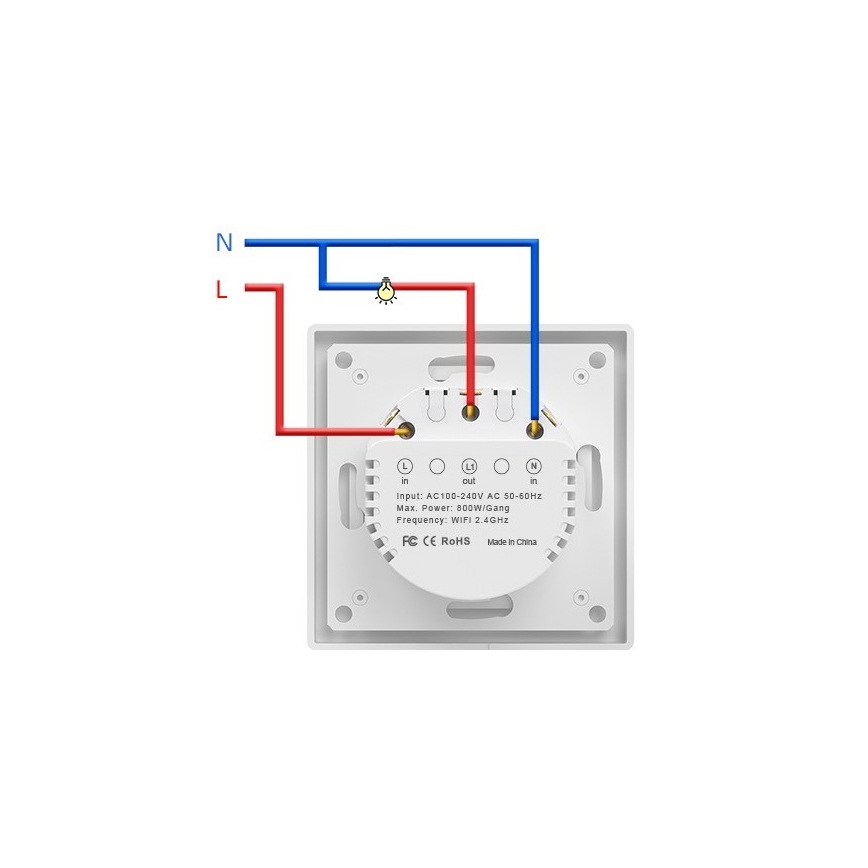 Immax NEO 07538L - Enogumbno pametno stikalo 230V Wi-Fi Tuya