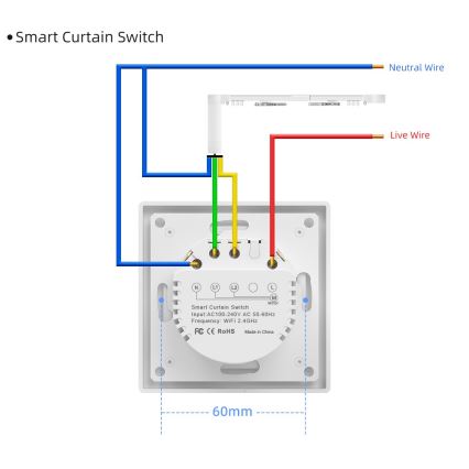 Immax NEO 07540L - Pametno stikalo za upravljanje žaluzij in rolet, 230 V, Wi-Fi (Tuya)