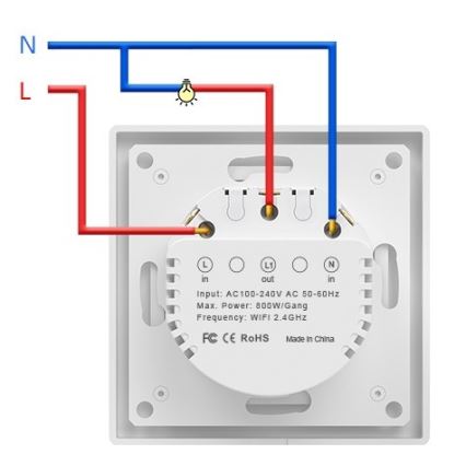 Immax NEO 07549L - Pametno stikalo z enim gumbom 230V Tuya