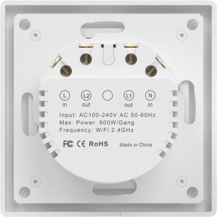 Immax NEO 07550L - Pametno stikalo z dvema tipkama 230V Tuya
