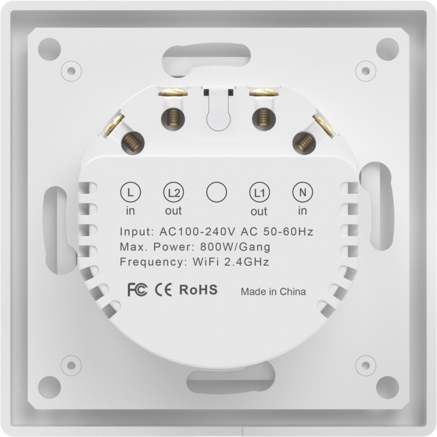 Immax NEO 07550L - Pametno stikalo z dvema tipkama 230V Tuya