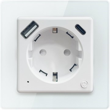 Immax NEO 07552L - Pametna vtičnica F 16A/230V + 1xUSB-A+1xUSB C PD 20W Tuya
