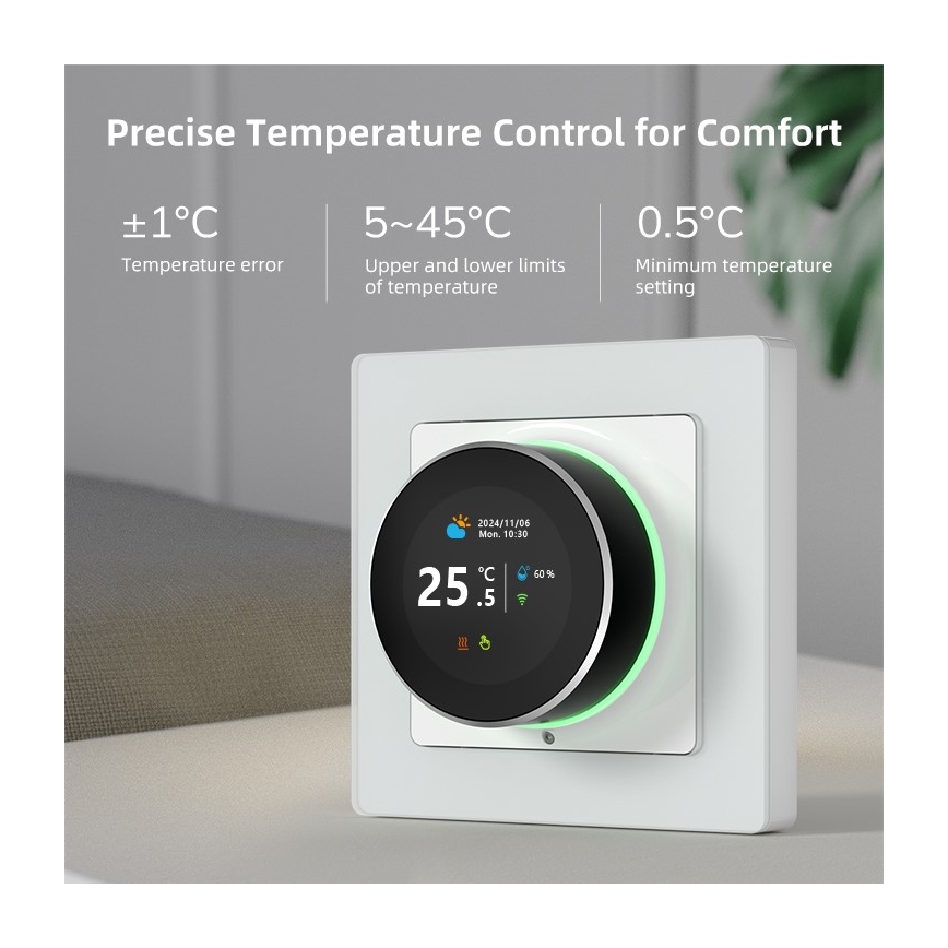Immax NEO 07555L - Pametni termostat za električno talno ogrevanje 230V/16A, združljiv s Tuya