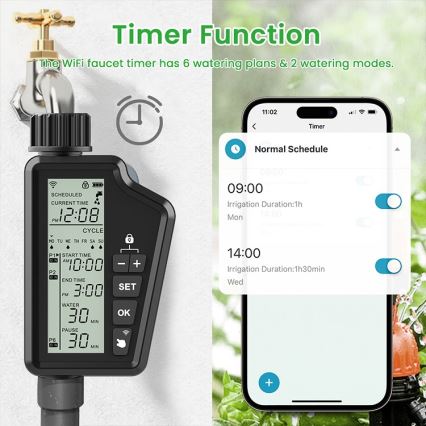 Immax NEO 07556L - Ventil za zalivanje 4xAA IP65 Wi-Fi Tuya