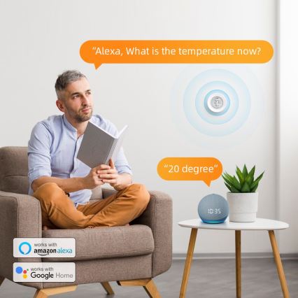 Immax NEO 07557L - Pametni senzor temperature in vlage 1× CR2430 Tuya