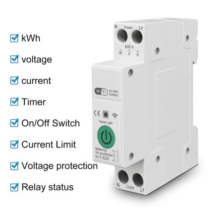 Immax NEO 07574L - Pametni odklopnik 1-fazni 1-63A Wi-Fi Tuya