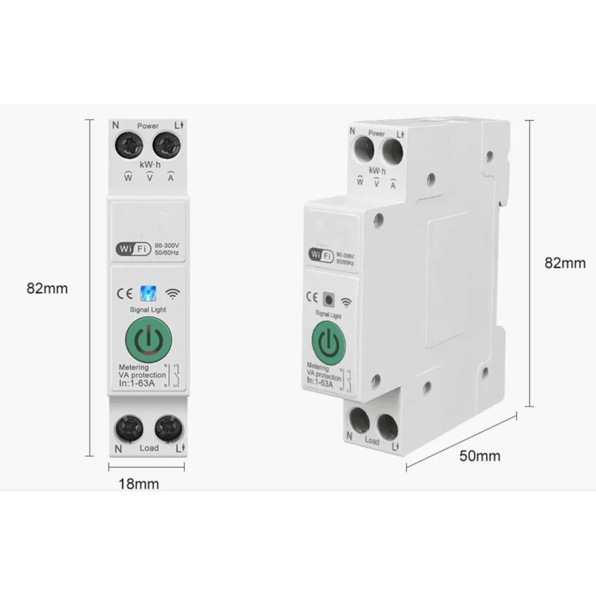 Immax NEO 07574L - Pametni odklopnik 1-fazni 1-63A Wi-Fi Tuya