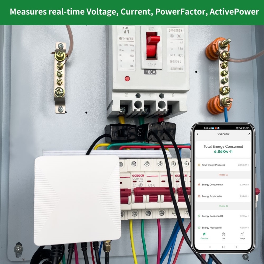Immax NEO 07581L - Pametni trifazni števec porabe električne energije Wi-Fi Tuya
