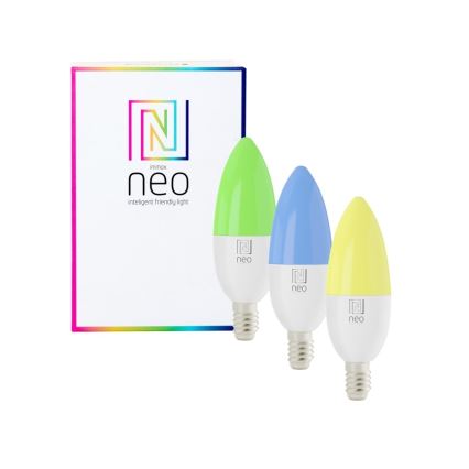 Immax NEO 07716CDO - SET 3x LED RGB+CCT Zatemnitvena žarnica E14/6W/230V Wi-Fi Tuya + Daljinski upravljalnik