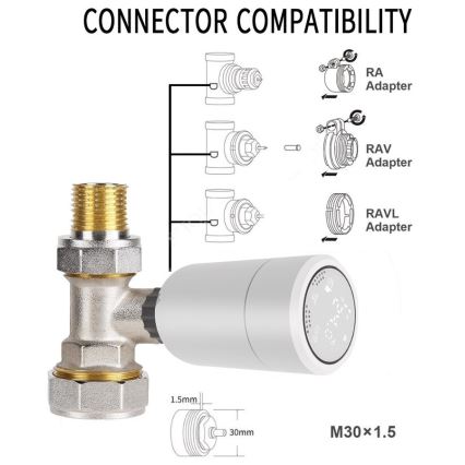 Immax NEO 07732A - SET 3x Termostatska glava 2xAA/3V Tuya