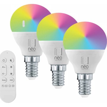 Immax NEO 07745CDO - Komplet 3x LED RGB+CCT zatemnjivih žarnic E14/6W/230V Wi-Fi + daljinski upravljalnik