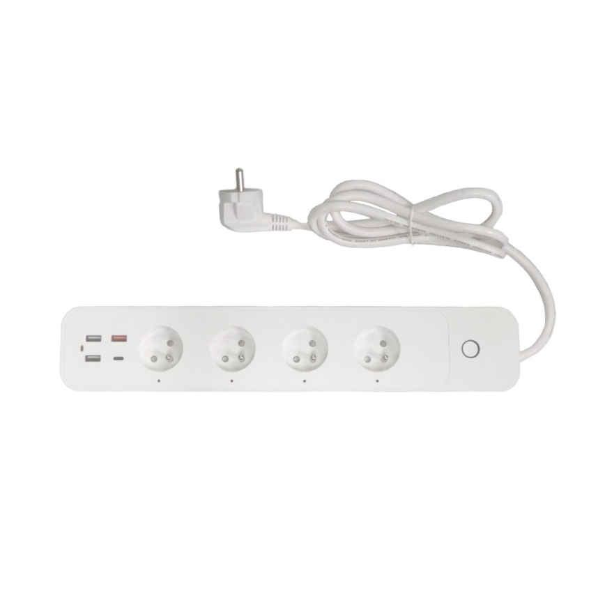 Immax NEO 07771L- Podaljšek NEO LITE Smart 4AC+3xUSB+1xUSB C Wi-Fi Tuya
