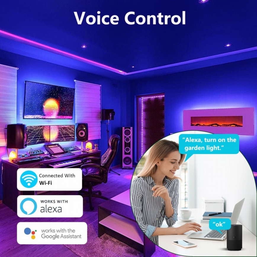 Immax NEO 07776L - LED RGB Zatemnitvena talna svetilka AMBIENTE LED/12W/230V Wi-Fi Tuya + Daljinski upravljalnik