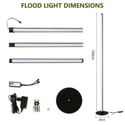 Immax NEO 07776L - LED RGB Zatemnitvena talna svetilka AMBIENTE LED/12W/230V Wi-Fi Tuya + Daljinski upravljalnik