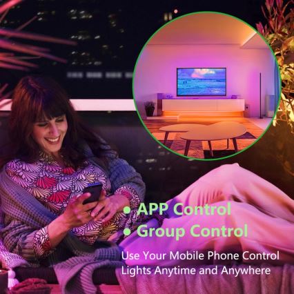 Immax NEO 07776L - LED RGB stoječa svetilka z zatemnitvijo AMBIENTE LED/12W/230V Wi‑Fi Tuya + daljinski upravljalnik