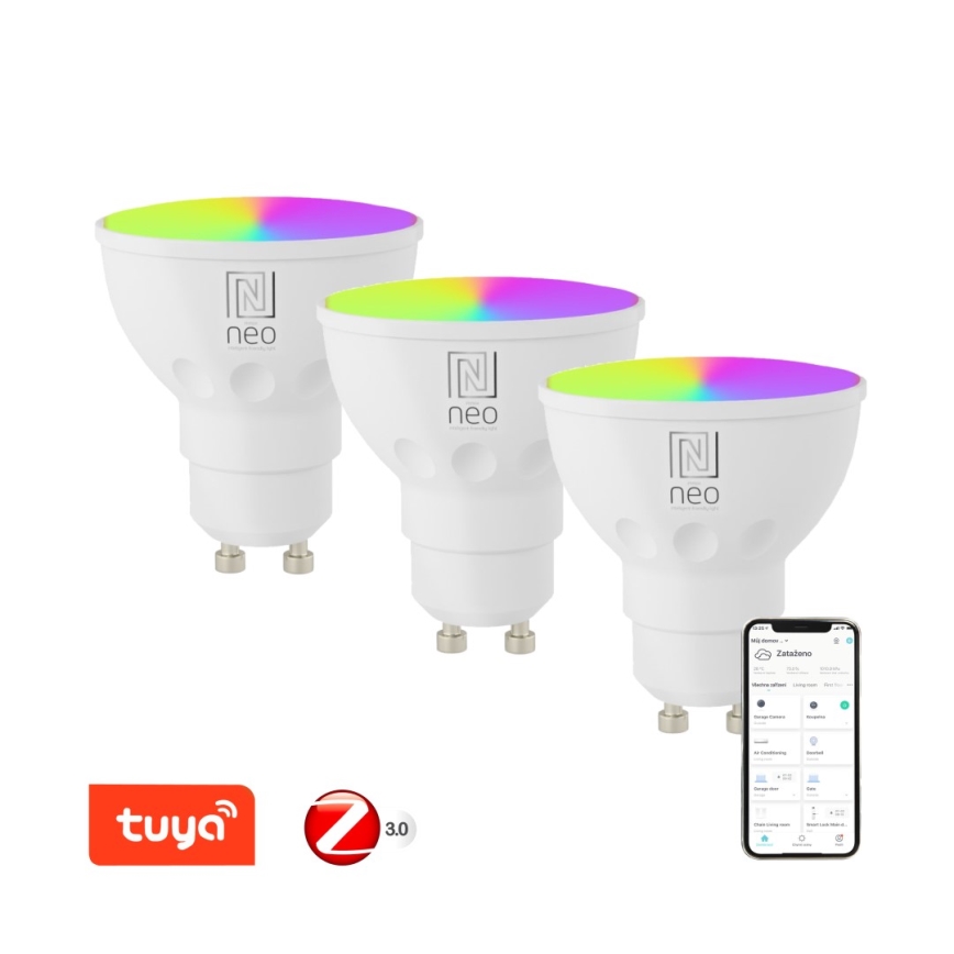 Immax NEO 07777C - SET 3x LED RGB+CCT Zatemnitvena žarnica GU10/4,8W/230V Tuya