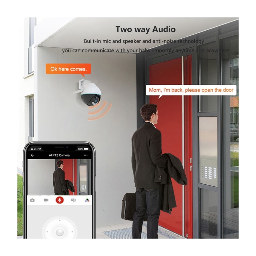 Immax NEO 07782L - Pametna zunanja kamera s senzorjem BALL 355° P/T 4MP IP65 Wi-Fi Tuya