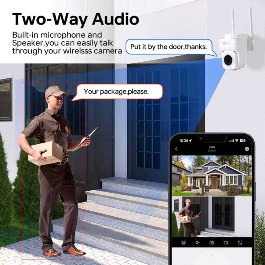 Immax NEO 07793L - Pametna zunanja kamera s senzorjem CUBE 4MP 5V IP65 Wi-Fi Tuya