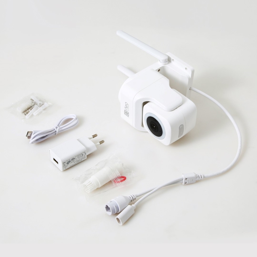 Immax NEO 07793L - Pametna zunanja kamera s senzorjem CUBE 4MP 5V IP65 Wi-Fi Tuya