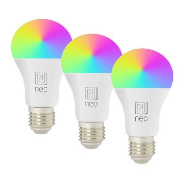 Immax NEO 07794CDO - Komplet 3x zatemnjevalnih LED žarnic RGB+CCT E27/14W/230V 2700K-6500K Tuya Wi-Fi + daljinski upravljalnik