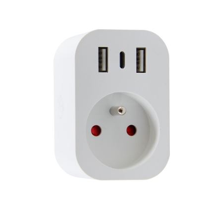 Immax NEO 07799L - Pametni razdelilnik vtičnic 16A/230V + 2xUSB+1xUSB C Wi-Fi Tuya