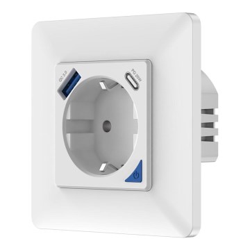 Immax NEO 07801L - Pametna vtičnica 16A/230V + 1xUSB-A+1xUSB C Tuya