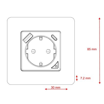 Immax NEO 07801L - Pametna vtičnica 16A/230V + 1xUSB-A+1xUSB C Tuya