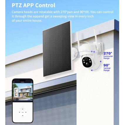 Immax NEO 07804L - Pametna zunanja solarna kamera s senzorjem 9000 mAh Wi-Fi Tuya IP65