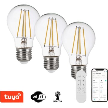 Immax NEO 07806CDO - Komplet 3x LED CCT zatemnjivih žarnic E27/7,3W/230V Tuya Wi-Fi + daljinski upravljalnik