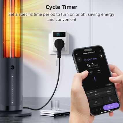 Immax NEO 07811L - Pametna vtičnica z vgrajenim temperaturnim senzorjem F 3680W Tuya Wi-Fi