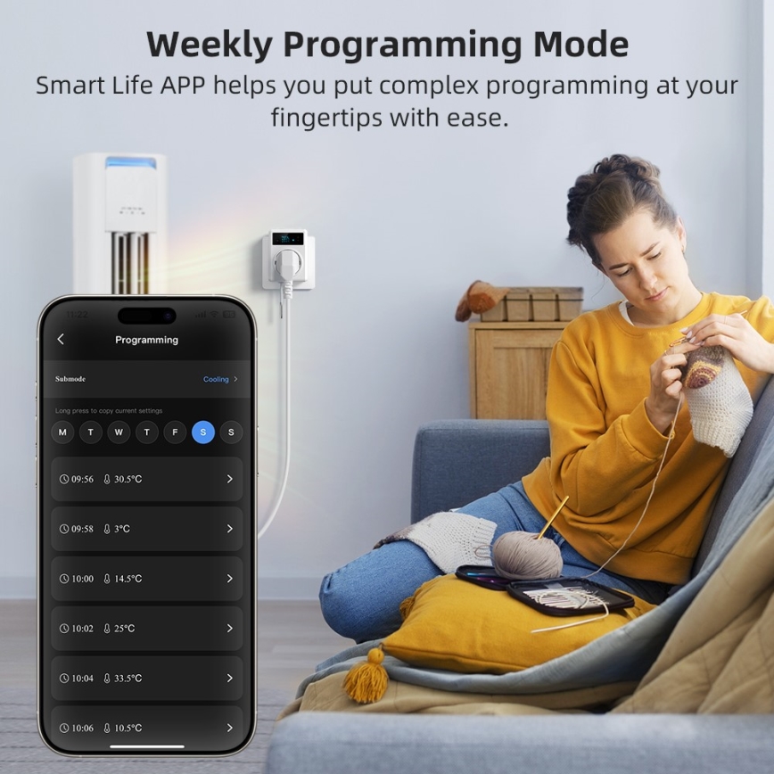 Immax NEO 07811L - Pametna vtičnica z vgrajenim temperaturnim senzorjem F 3680W Tuya Wi-Fi