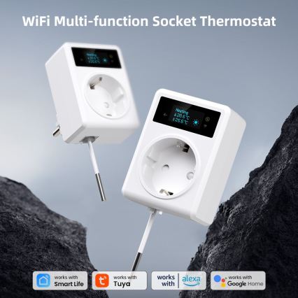 Immax NEO 07811L - Pametna vtičnica z vgrajenim temperaturnim senzorjem F 3680W Tuya Wi-Fi