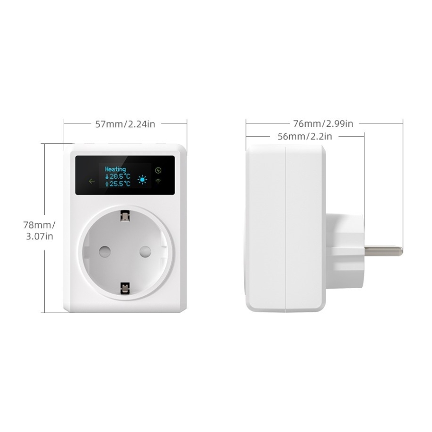 Immax NEO 07811L - Pametna vtičnica z vgrajenim temperaturnim senzorjem F 3680W Tuya Wi-Fi