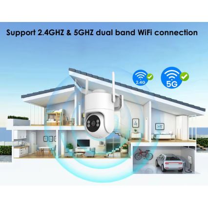 Immax NEO 07819L - Pametna zunanja kamera s 4 MP senzorjem, 5V napajanjem, zaščita IP65, Tuya Wi-Fi