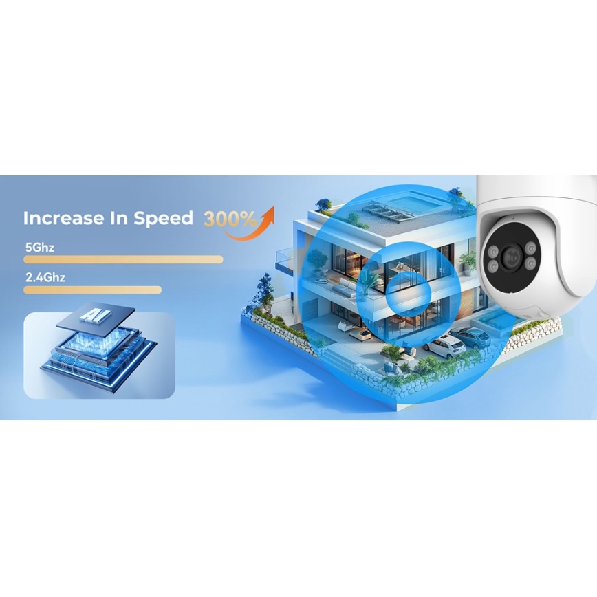Immax NEO 07819L - Pametna zunanja kamera s 4 MP senzorjem, 5V napajanjem, zaščita IP65, Tuya Wi-Fi